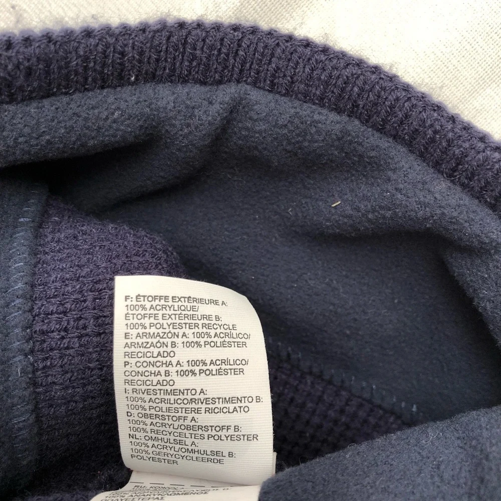 The North Face navy blue youth knit cap hat